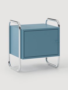Metalen nachtkastje Robyn, met links- of rechtsdraaiende deur
