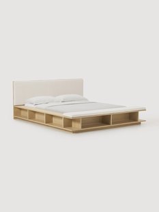 Houten bed Clark met bank en zijplanken