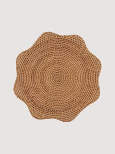 Handgemaakte placemat Scallop van rotan