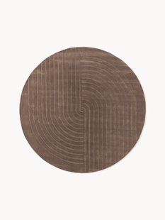 Rond handgetuft wollen vloerkleed Mason