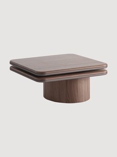 Handgemaakte houten salontafel Kexby met draaibare tafelblad