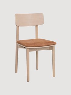Eetkamerstoelen Wolcott van eikenhout met kunstlederen zitvlak, 2-delig