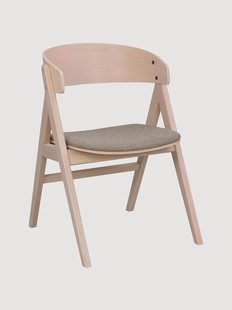 Eetkamerstoelen Waterton van eikenhout met gestoffeerde zitvlak en armleuningen, 2-delig