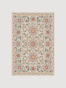 Wasbaar laagpolig vloerkleed Suzani