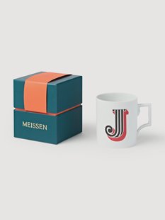 Handgemaakte beker Initials met decoratief motief