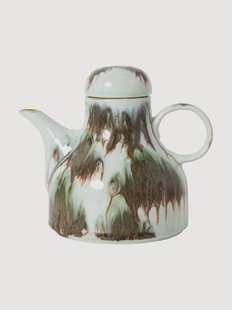 Handgemaakte theepot 70's met reactief glazuur