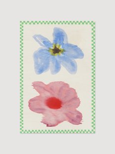 Digitale print Flower With Checks 01
