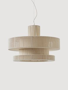 Grote hanglamp Lace van linnen draad