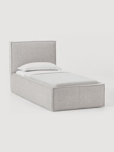 Boucl&eacute; gestoffeerd eenpersoonsbed Dream