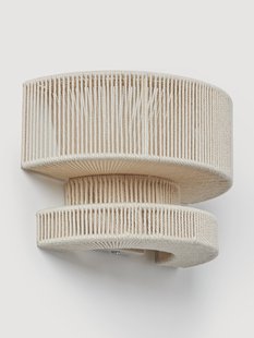 Grote wandlamp Lace van linnen draad