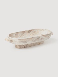 Decoratieve schaal Fossil van marmer, B 46 cm