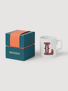 Handgemaakte beker Initials met decoratief motief