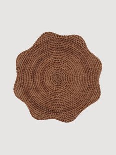 Handgemaakte placemat Scallop van rotan