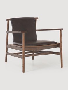 Armstoel Hayo van essenhout met leren zitvlak