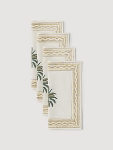 Handbedrukte servetten Palm Tree, 4-delig