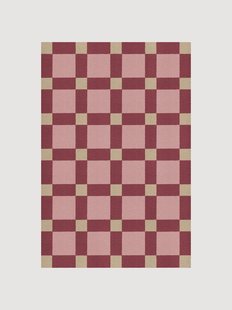 Handgeweven juten vloerkleed Plum Punsch