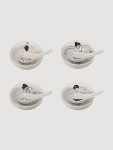 Snackschalen Undressed met lepels, 8-delig