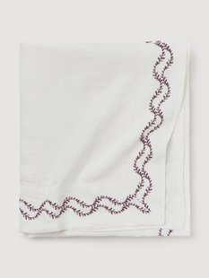 Handgeborduurde tafelkleed Ivy van gewassen linnen