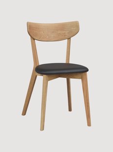 Houten stoelen Ami van eikenhout met kunstlederen zitvlak, 2-delig