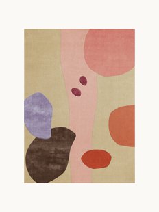 Handgeweven langpolig wollen vloerkleed Secret Garden