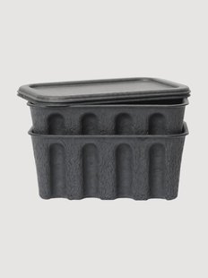 Opbergdozen Pulp van papierpulp, D 18 cm, 2-delig