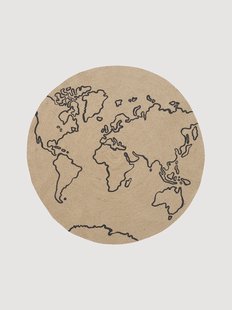 Kindervloerkleed World van jute