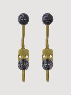 Handgemaakte metalen wandhaken Ball, 2-delig