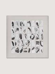 Handbeschilderde canvasdoek Peirce met houten frame