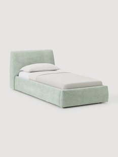 Gestoffeerd eenpersoonsbed Cloud met opbergruimte