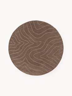 Rond handgetuft wollen vloerkleed Aaron