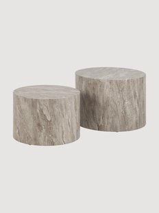 Salontafels Dice met marmerlook, 2-delig