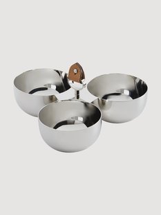 Dipschalen Wyatt met leren handvat, 3-delig