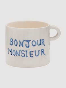 Handbeschilderde mok Monsieur