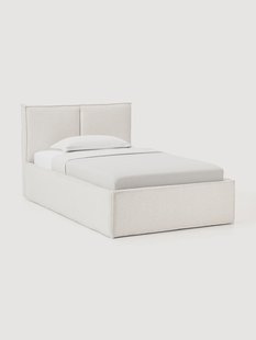 Boucl&eacute; gestoffeerd eenpersoonsbed Dream met opbergruimte