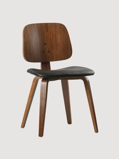 Houten eetkamerstoel Classic met kunstlederen zitvlak