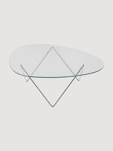 Ovale salontafel Pedrera met glazen tafelblad