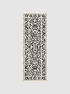 Wasbare antracietkleurige laagpolige loper Delphina