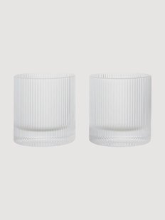 Mondgeblazen glazen tumblers Ripple, 2-delig