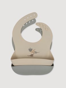 Siliconen slabbetjes Dino, 2-delig