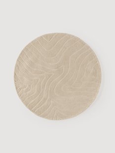 Rond handgetuft wollen vloerkleed Aaron