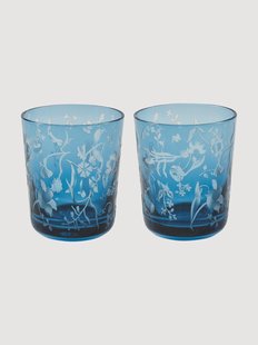 Mondgeblazen tumblers Scattered Flowers, 2-delig