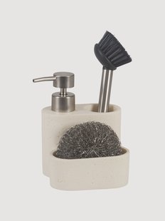 Spoelbakorganizer Polly met afwasborstel en spons, 3-delig