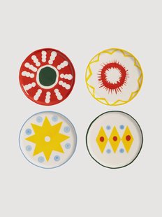 Handbeschilderde dessertborden Festivo, 4-delig