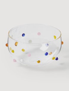 Mondgeblazen dipkommen Perli van borosilicaatglas, 4-delig