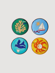 Porseleinen onderzetter Playa, 4-delig