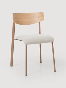 Gestoffeerde stoel Nadia van eikenhout