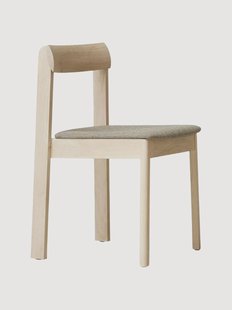 Houten stoel Blueprint met wollen zitvlak