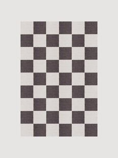 Handgeweven laagpolig juten vloerkleed Chess Flatweave