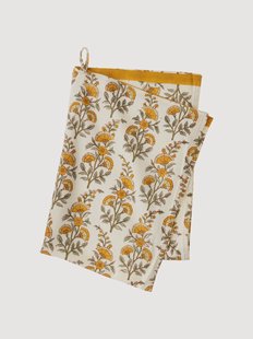 Handgemaakte theedoek Lulu met bloemmotief