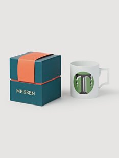 Handgemaakte beker Initials met decoratief motief